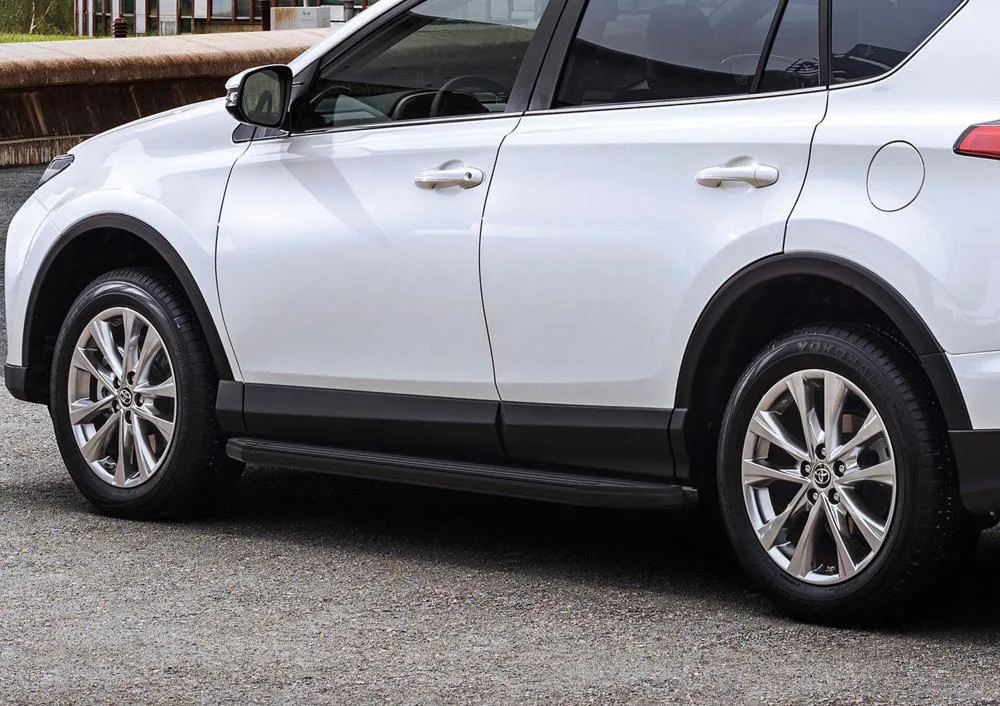 Порог-площадка "Premium-Black" A173ALB + комплект крепежа, RIVAL, Toyota Rav 4 2015-/Toyota Rav 4 2013-2015