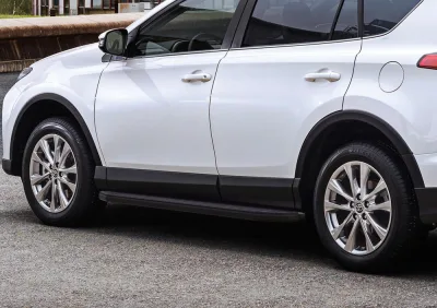 Порог-площадка "Premium-Black" A173ALB + комплект крепежа, RIVAL, Toyota Rav 4 2015-/Toyota Rav 4 2013-2015