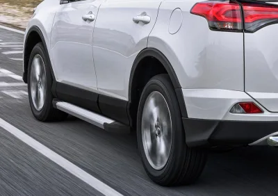 Порог-площадка "Silver" F173AL + комплект крепежа, RIVAL, Toyota Rav 4 2015-/Toyota Rav 4 2013-2015