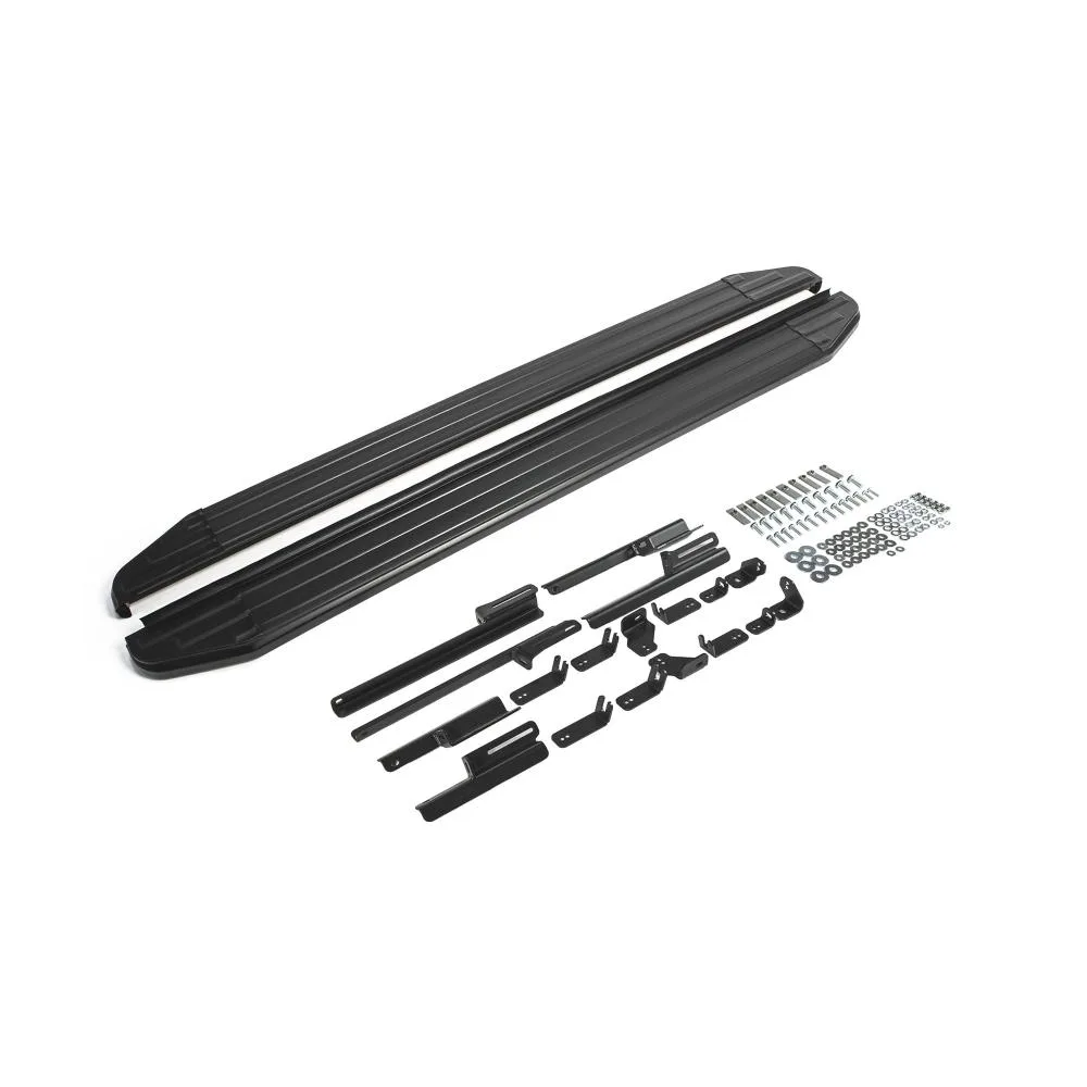 Порог-площадка "Premium-Black" A180ALB + комплект крепежа, RIVAL, Toyota Rav 4 2019-