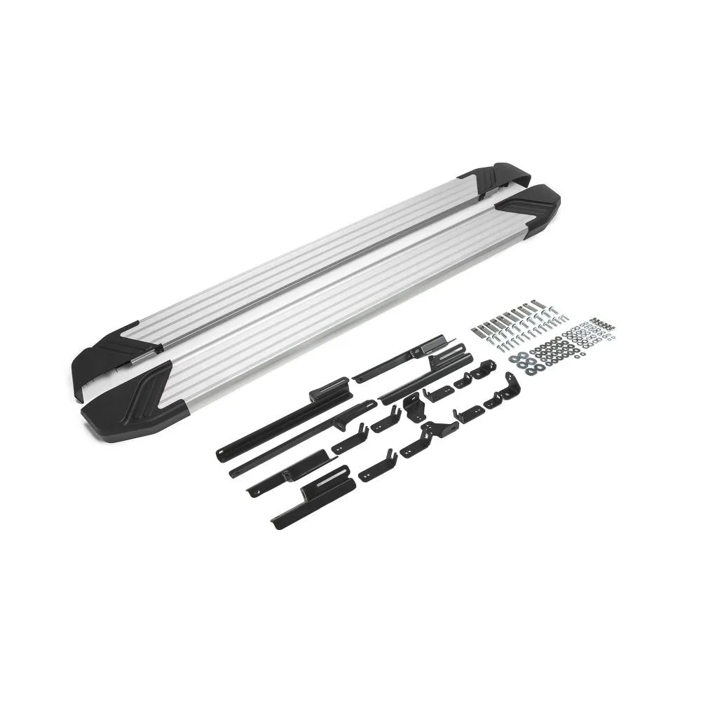 Порог-площадка "Silver" F180AL + комплект крепежа, RIVAL, Toyota Rav 4 2019-