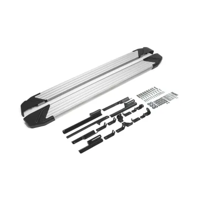 Порог-площадка "Silver" F180AL + комплект крепежа, RIVAL, Toyota Rav 4 2019-