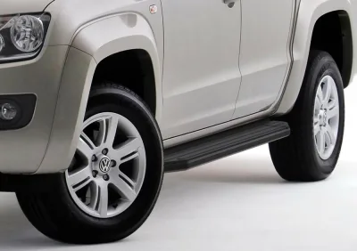 Порог-площадка "Premium-Black" A193ALB + комплект крепежа, RIVAL, Volkswagen Amarok 2010-2016