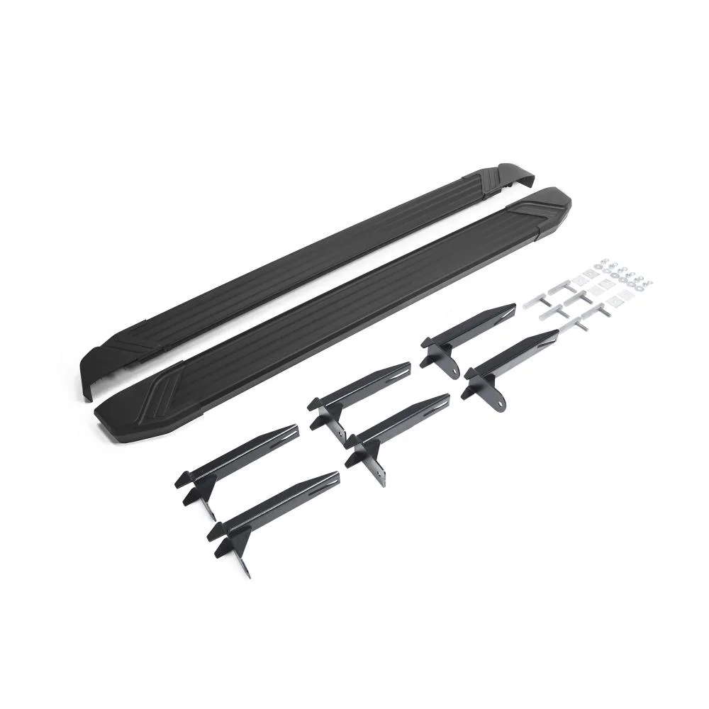 Порог-площадка "Black" F193ALB + комплект крепежа, RIVAL, Volkswagen Amarok 2010-2016