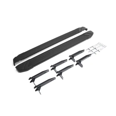 Порог-площадка "Black" F193ALB + комплект крепежа, RIVAL, Volkswagen Amarok 2010-2016
