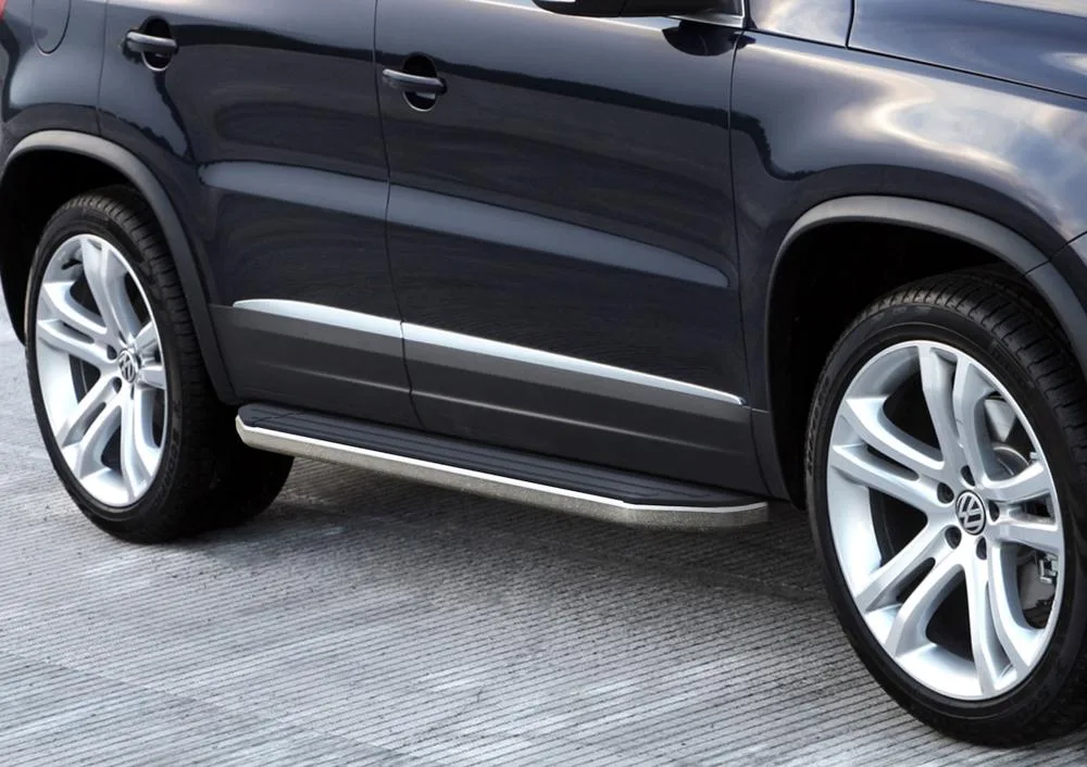 Порог-площадка "Premium" A173ALP + комплект крепежа, RIVAL, Volkswagen Tiguan 2007-2011-2017