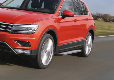 Порог-площадка "Silver" F173AL + комплект-крепежа, RIVAL, Volkswagen Tiguan 2017-