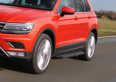 Порог-площадка "Premium-Black" A173ALB + комплект крепежа, RIVAL, Volkswagen Tiguan 2017-