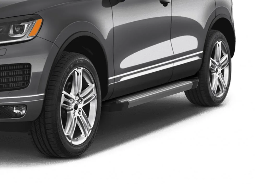 Порог-площадка "Silver" F193AL + комплект крепежа, RIVAL, Volkswagen Touareg 2010-2018