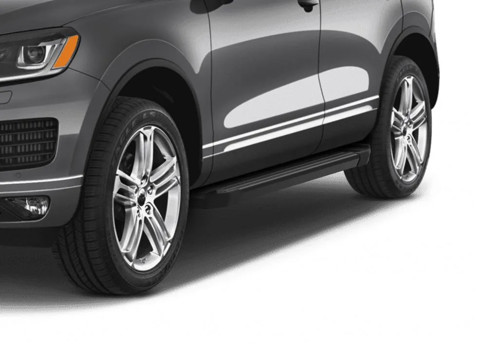 Порог-площадка "Black" F193ALB + комплект крепежа, RIVAL, Volkswagen Touareg 2010-2018