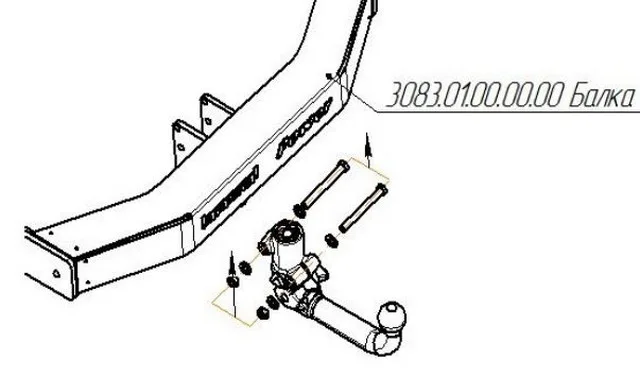 ТСУ 3083-AK41  Toyota Land Cruiser J200, кроме Executive, Excalibur (2007-2021) /Lexus LX (2007-2015) (б/электрики) Bosal