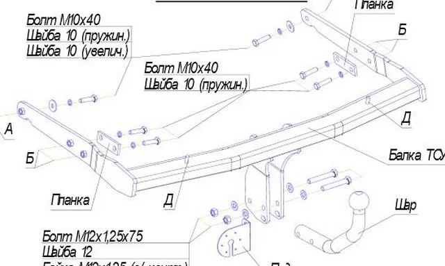 ТСУ 3960-A  Ford S-Max minivan (2006-2015) (б/электрики) Bosal