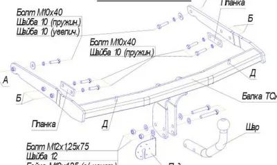 ТСУ 3960-A  Ford S-Max minivan (2006-2015) (б/электрики) Bosal