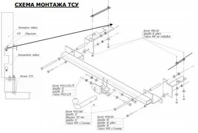 ТСУ 1175-A  Opel Zafira B (A05) minivan (2005-2015) (б/электрики) Bosal