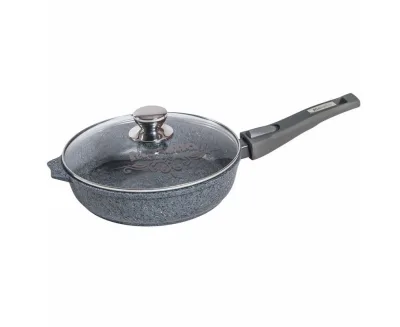Сковорода 30см со съемной ручкой и стекл. крышкой АП "Premium" (grey) арт. с030901