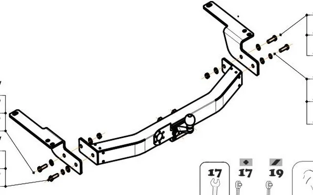 ТСУ 3090-FL  Lexus GX (2010-2014) /Toyota 4runner (2002-2009)/Hilux Surf (2002-2009)/Land Cruiser Prado J120 (2002-2009)/J150 (2010-) (б/электрики) Bosal