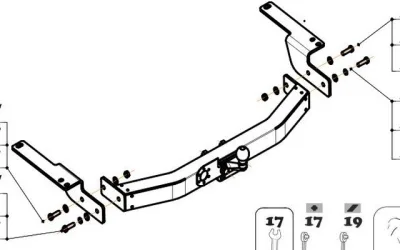 ТСУ 3090-FL  Lexus GX (2010-2014) /Toyota 4runner (2002-2009)/Hilux Surf (2002-2009)/Land Cruiser Prado J120 (2002-2009)/J150 (2010-) (б/электрики) Bosal