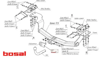 ТСУ 4371-А  Nissan X-Trail (T31) SUV (2007-2015) (б/электрики) Bosal