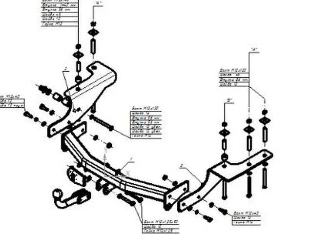 ТСУ 3307-А  Great Wall Hover H3 (2009-2016)/H5 (2011-2016) /Haval H5 (2020-2021) (б/электрики) Bosal