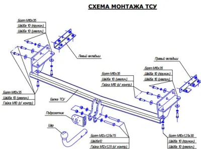 ТСУ 1421-А  Renault Koleos SUV (2008-2016) Bosal