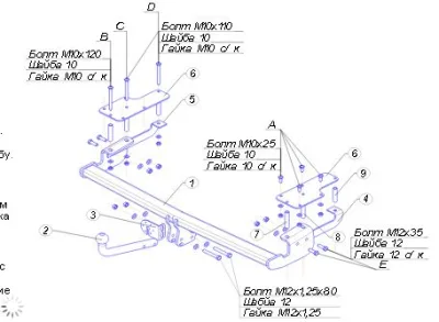 ТСУ 2851-A  Suzuki SX4 SUV/Hb (2006-2014) /Fiat Sedici SUV/Hb (2006-2014) (б/электрики) Bosal