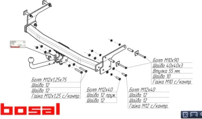 ТСУ 1429-А  Renault Duster (2010-2015)/Duster II (HM) 2021-)  Bosal