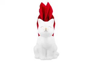 Салфетница "Кошка" 10*8,5*12,5 см, белая с золотом, фарфор 380147