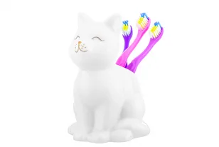 Салфетница "Кошка" 10*8,5*12,5 см, белая с золотом, фарфор 380147