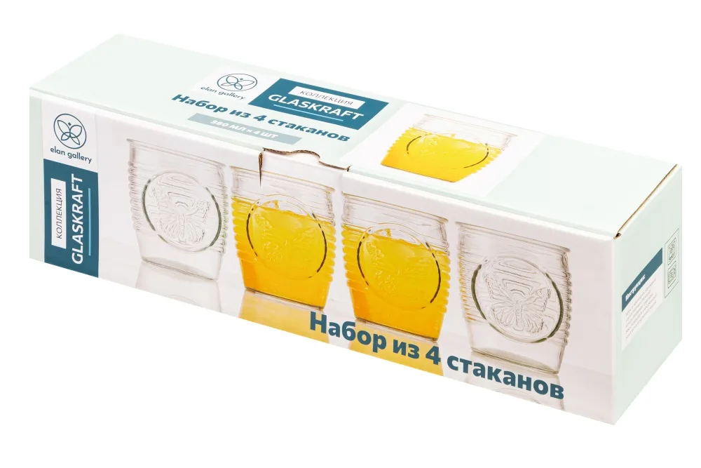 Набор 4 стаканов "Glaskraft"380 мл Elan Gallery 300151