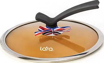 Сотейник LARA серия Orlean 28см, 4.5л, мрамор, Bronze, капс. индукционное дно, крышка LR02-234