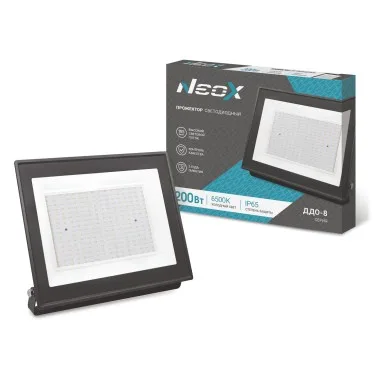 Прожектор светодиодный ДДО-8 200Вт 230В 6500К IP65 черный NEOX 4690612037110