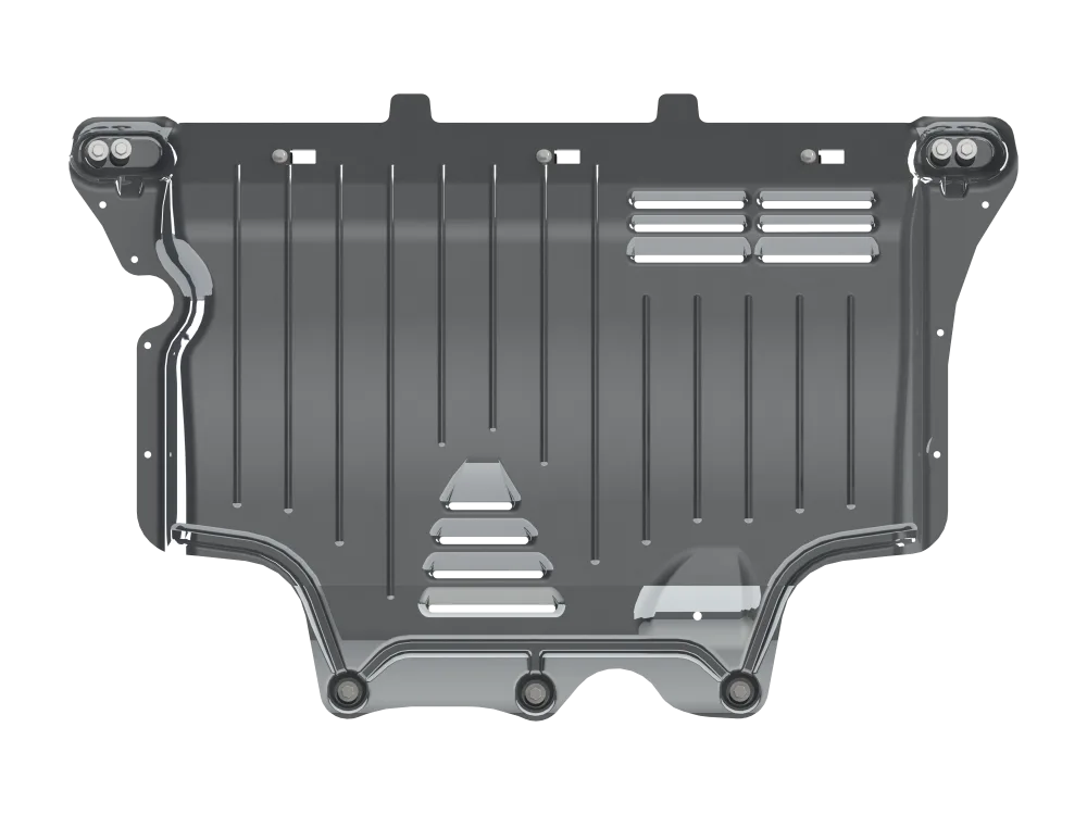 Защита картера и КПП Volkswagen Tiguan (2017-) V - 1,4; 2,0 MT/АТ; 2,0TD АТ 4WD/Karoq, V - 1.4 (150л.с.); полный привод/Kodiaq (2017-) V - 1,4TSI: 2,0 TSI: 2.0TDI/Taos,(2021-)V-1,4TSI: 2,0 TSI/Ауди Q3 (2019-) V-1,4 AT FWD (АМг 3мм) (АЛЮМИНИЙ) Шериф