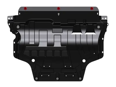 Защита картера и радиатора Skoda Octavia A7 (2013-) V-1,4 МТ;1,4TSI МТ;1,6 MPI МТ;1,8TSI МТ;1,8TSI DSG/VW Passat B8  (2015-)V-1.4;1,8TSI MT/DSG (сталь 2мм) Шериф