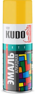 Эмаль аэрозоль ЖЕЛТАЯ универсал 520мл KUDO KU-1013