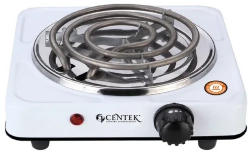 Плитка электрическая Centek CT-1508 (белая) 1конфорка ТЭН 140мм, 1000Вт, индикатор работы