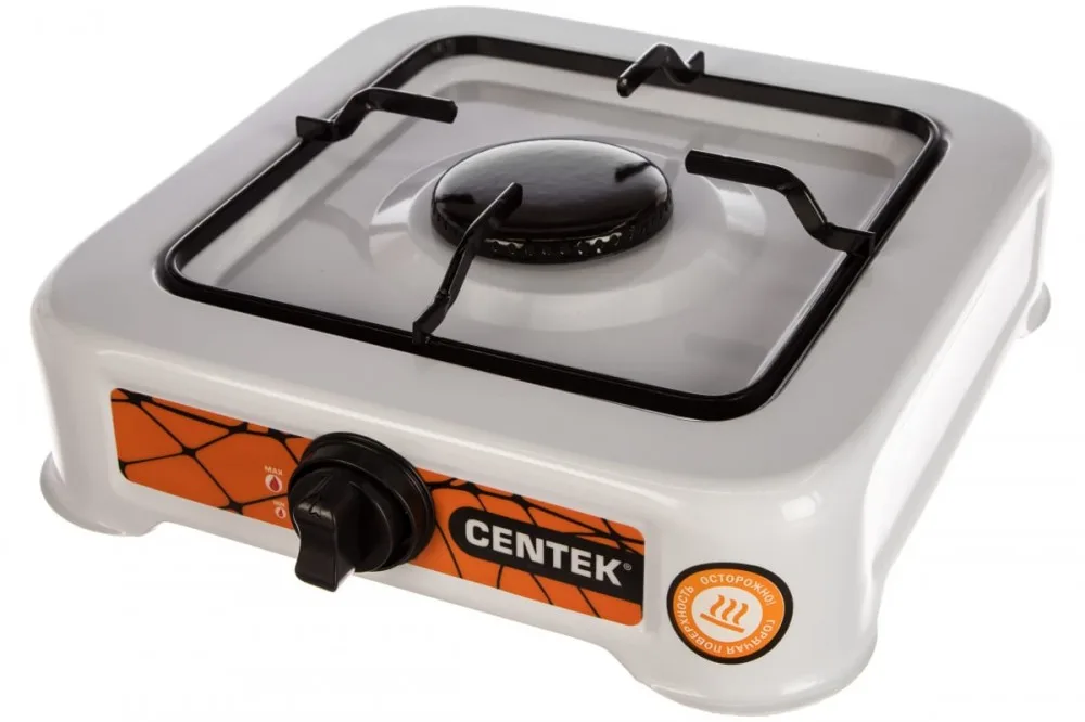 Плита газовая Centek CT-1520 (белая), 1 конфорка, сменная форсунка баллон/магистраль