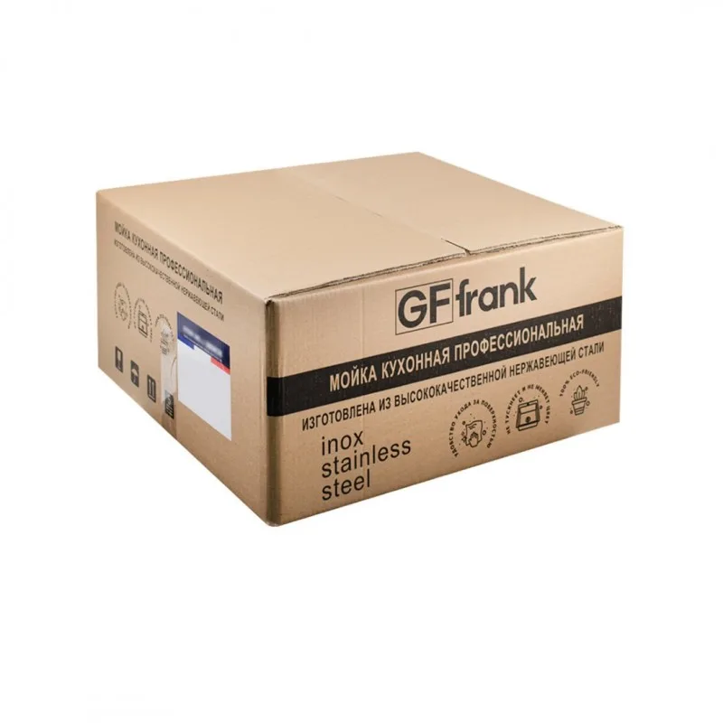 Мойка врезная 60*50см/2*0,6мм/200мм + больш.сифон с перел ГРАФИТ GFfrank 60502G