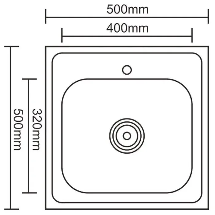Мойка 500*500*0,8мм глянец LEDEME L95050