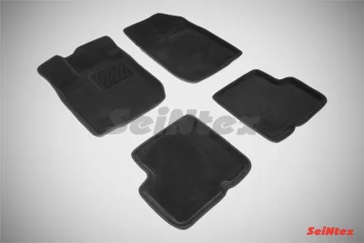 Ковры салонные текстильные 3D Renault Logan (2004-2012)/Lada Largus (2012-) черный Синтекс