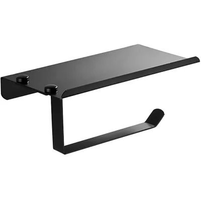 Бумагодержатель с полкой черный LEDEME L5503-4