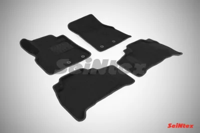 Ковры салонные текстильные 3D Toyota Land Cruiser 200 (2007-2012-)/Lexus LX (рест) (2012-2021) черный Синтекс