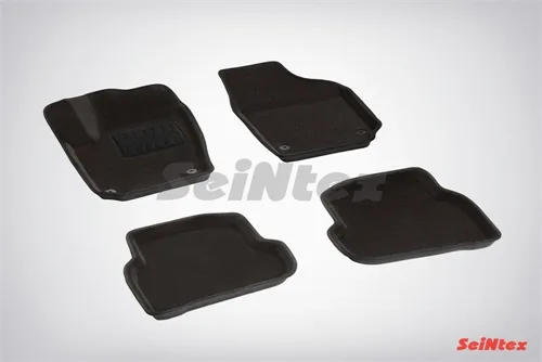 Ковры салонные текстильные 3D VW Polo (2010-) черный Синтекс