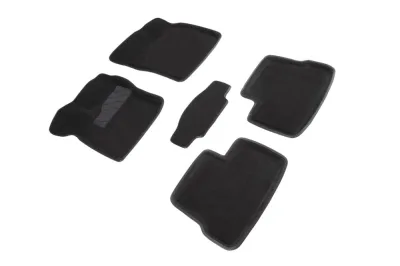 Ковры салонные текстильные 3D Daewoo Nexia (2003-) черный Синтекс