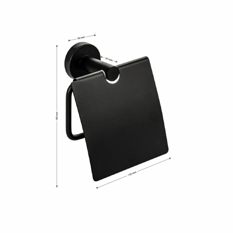 Держатель туалетной бумаги с экраном, нерж. ЧЁРНЫЙ GFmark 82003