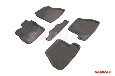 Ковры салонные текстильные 3D FORD FOCUS 3 (АКПП) 2015- серый Синтекс