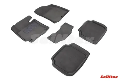 Ковры салонные текстильные 3D KIA CERATO 2013- серые Синтекс