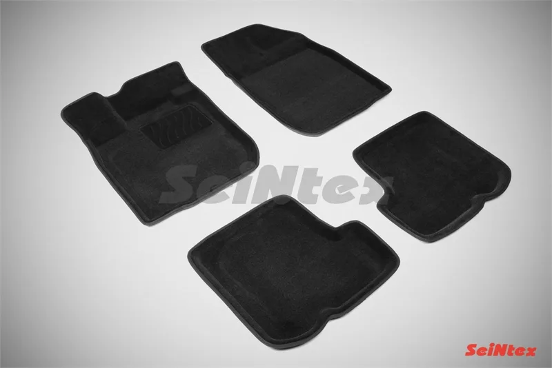 Ковры салонные текстильные 3D Renault Sandero (2009-2014)/Renault Stepway (2009-2014) черный Синтекс