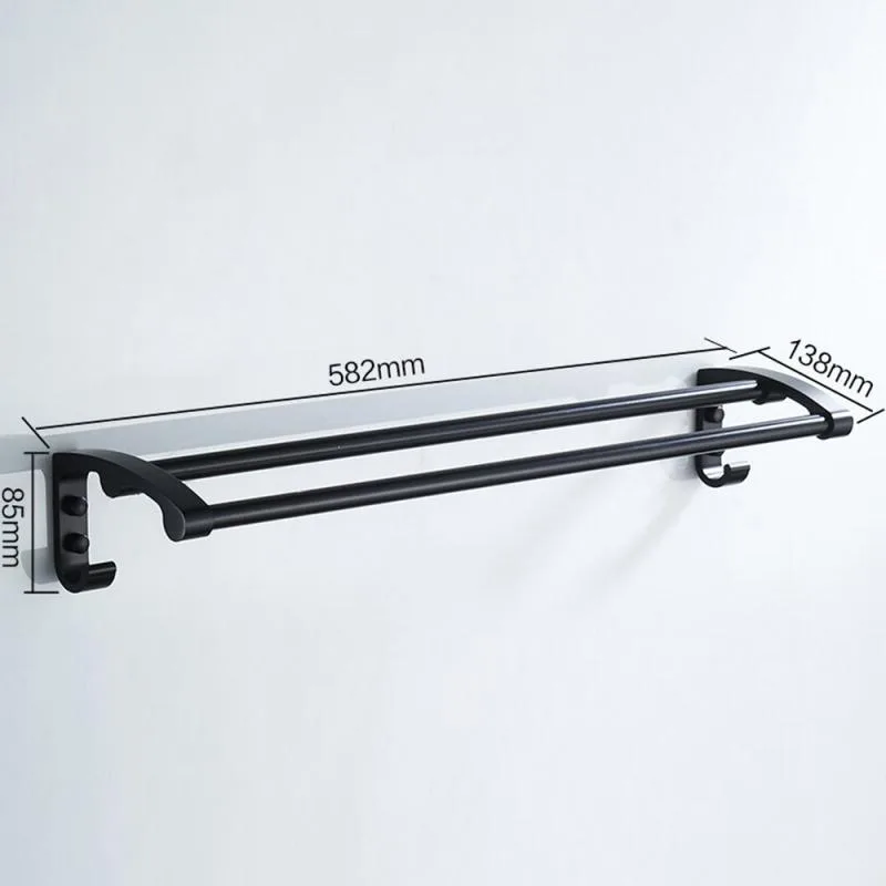 Полотенцедержатель двойной, чёрный LEDEME L5509