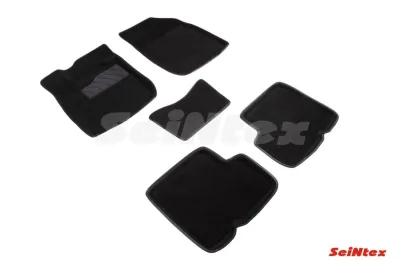 Ковры салонные текстильные 3D Renault Logan II (2014-2020)/Sandero II (2014-2020)/Sandero Stepway II (2014-2020) ( черный Синтекс