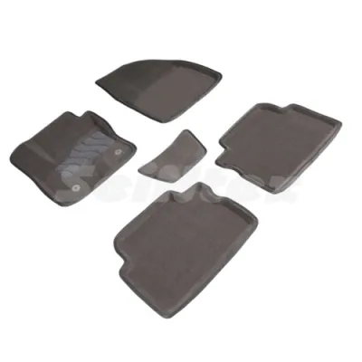 Ковры салонные текстильные 3D Форд C-MAX (2003-2010) серый Синтекс